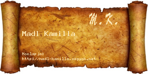 Madl Kamilla névjegykártya